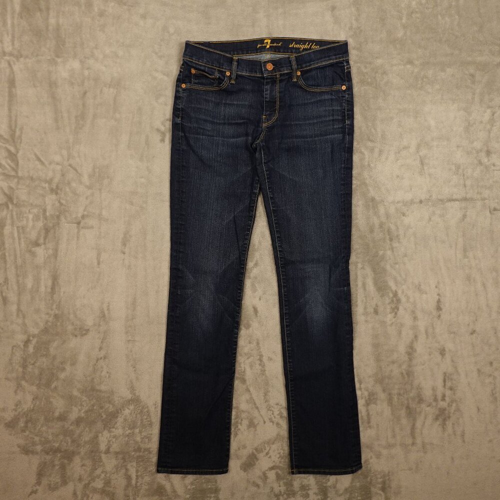 7 for all Mankind jeans straight leg women's 29‎ blue denim mid rise